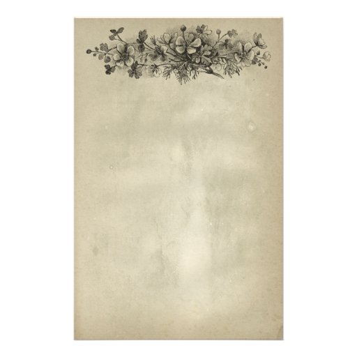 Efectos de escritorio florales del vintage papeleria personalizada