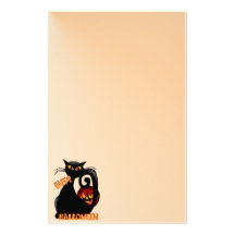 Efectos de escritorio negros del gatito y del masc papelería personalizada