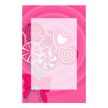 Efectos de escritorio rosados del lollipop papelería personalizada