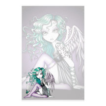 Efectos de escritorio violetas del arte del ángel   papeleria