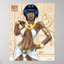 egyptiangrl nuevo, marrón de Dougsmithart.comblue, Posters
