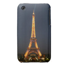 Eiffel por noche iPhone 3 funda