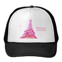 Eiffel rosado gorro de camionero