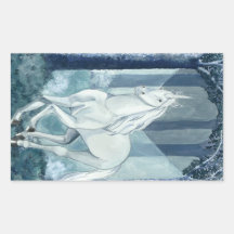 Einhorn - unicorn rechteckige aufkleber