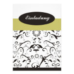 Einladung - black coral goldgelb