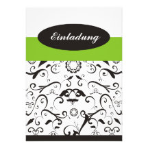 Einladung - black coral grün