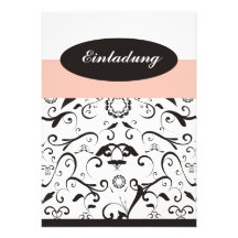Einladung - black coral rosa