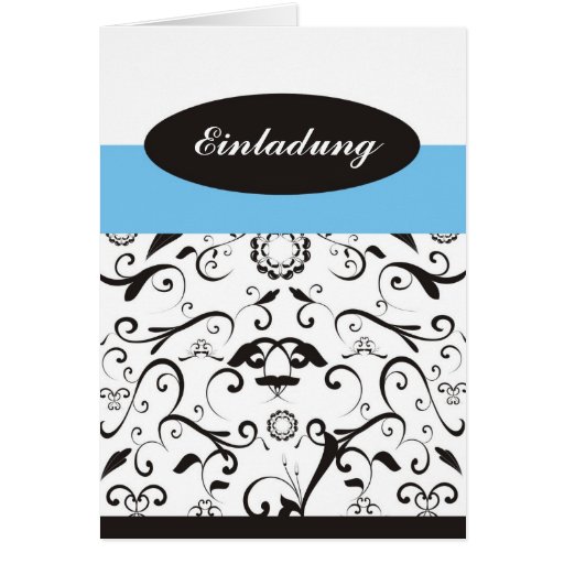 Einladung - black coral türkis karte