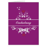 Einladung - red heart lila grußkarten