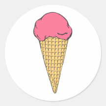 eiscreme erdbeere erdbeereis ice cream strawberry runder sticker