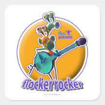 Eje de balancín minúsculo de Flocker de los planet Pegatina Cuadradas Personalizada