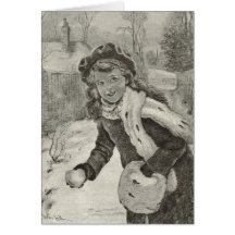 Ejemplo antiguo de los 1880S de la BOLA DE NIEVE Felicitaciones