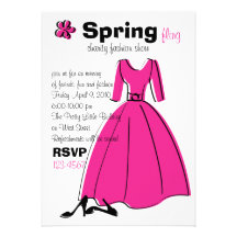Ejemplo de la moda del Fling de la primavera Invitacion Personalizada