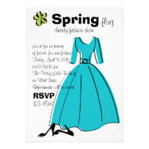 Ejemplo de la moda del Fling de la primavera Invitación