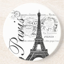 Ejemplo de la torre Eiffel de París del vintage Posavasos Cerveza