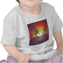 Ejemplo de una escena hermosa de la playa en la pu camisetas