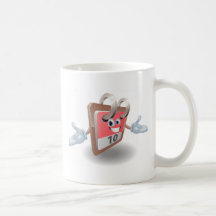 Ejemplo del carácter del calendario de escritorio taza de café