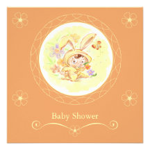 Ejemplo del conejo de la fiesta de bienvenida al b comunicados personalizados