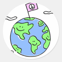 ejemplo del dibujo animado de la paz de mundo pegatina