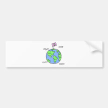 ejemplo del dibujo animado de la paz de mundo pegatina de parachoque