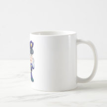 Ejemplo del dibujo animado del carácter del policí taza
