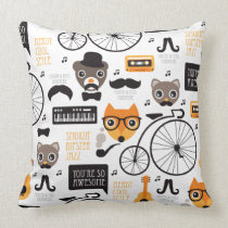 Ejemplo del gato y del oso del zorro del inconform almohadas
