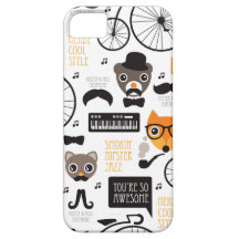 Ejemplo del gato y del oso del zorro del inconform iPhone 5 protectores