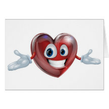 Ejemplo del hombre del dibujo animado del corazón felicitación