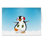 Ejemplo del invierno del pingüino - tarjeta de fel