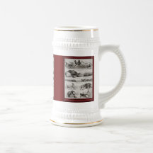 Ejemplo del vintage - animales y bicicletas de cir tazas