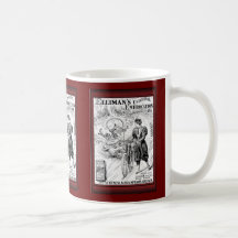 Ejemplo del vintage - anuncio de la embrocación taza de café