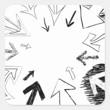 Ejemplo Doodled de las flechas Colcomania Cuadrada