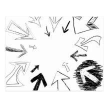 Ejemplo Doodled de las flechas Postal