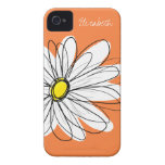 Ejemplo floral de la margarita de moda - amarillo  Case-Mate iPhone 4 fundas