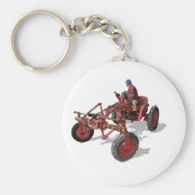 ejemplo O.N.U-restaurado del rojo del tractor del  Llaveros Personalizados