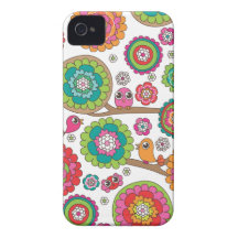 Ejemplo retro del modelo del pájaro iPhone 4 Case-Mate cárcasa