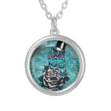 Ejemplo texturizado colorido del búho en base del  joyeria personalizada