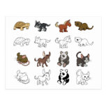 Ejemplos del animal del dibujo animado tarjeta postal