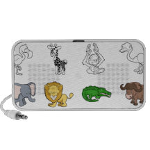 Ejemplos del animal del safari del dibujo animado mini altavoces