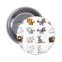 Ejemplos del animal salvaje del dibujo animado pin