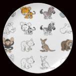 Ejemplos del animal salvaje del dibujo animado platos