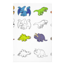 Ejemplos del dinosaurio del dibujo animado  papeleria de diseño