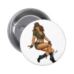 Ejército cabelludo oscuro o chica modelo militar p pin