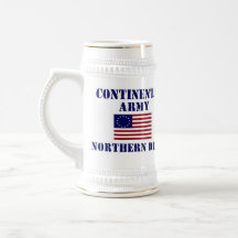 Ejército continental americano que bebe a Stein Taza