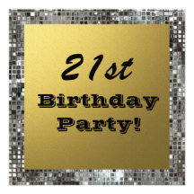 el 21ro, cualquier oro y la plata de la fiesta de  invitacion personalizada