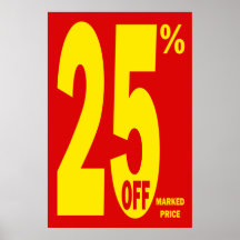 EL 25 POR CIENTO DEL PRECIO MARCADO POSTER