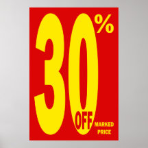 EL 30 POR CIENTO DEL PRECIO MARCADO POSTER