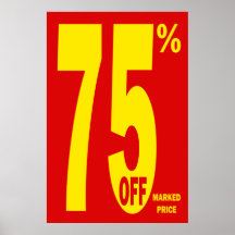EL 75 POR CIENTO DEL PRECIO MARCADO POSTER