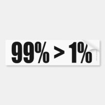 el 99% es más grande del 1% pegatina de parachoque