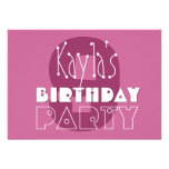 El 9no rosa del cumpleaños de los chicas modernos  invitaciones personalizada